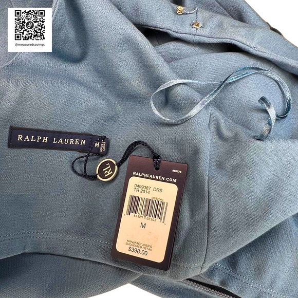 Ralph Lauren Blue Label (Medium NWT} - Blue V-Neck Fit & Flare Dress - Picture 13 of 16